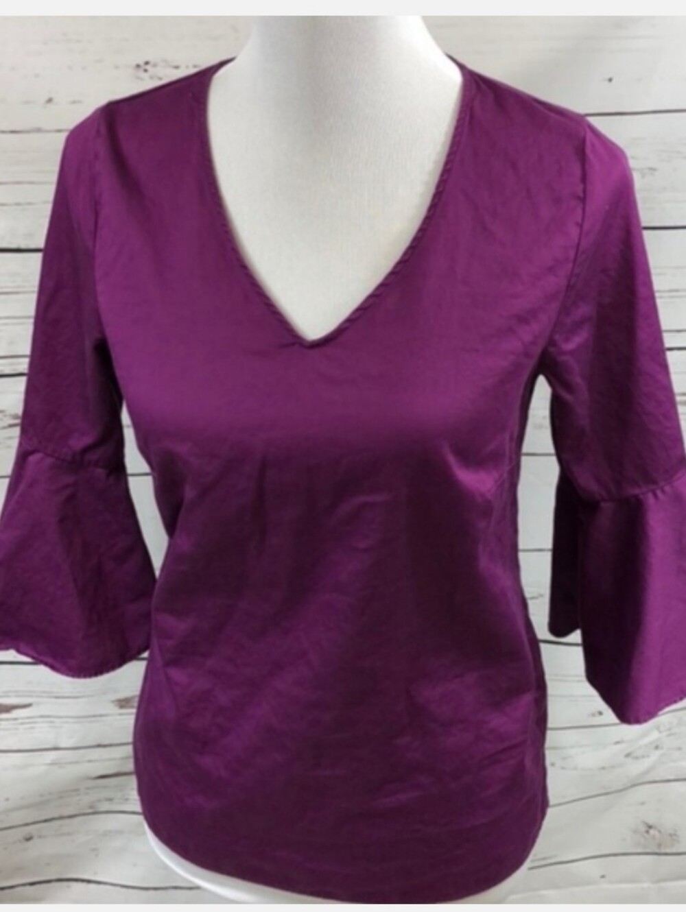 Jane and Delancey Purple V-Neck Bell Sleeve Top